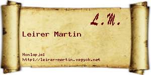 Leirer Martin névjegykártya