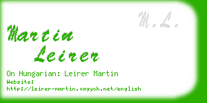 martin leirer business card